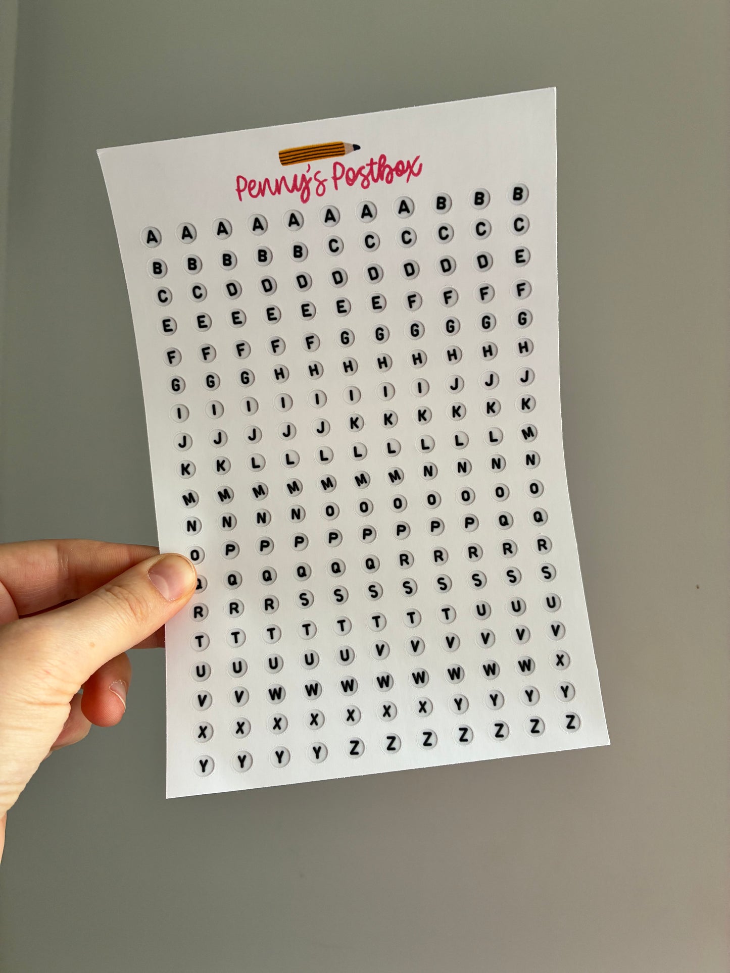 Letter Beads Sticker Sheet