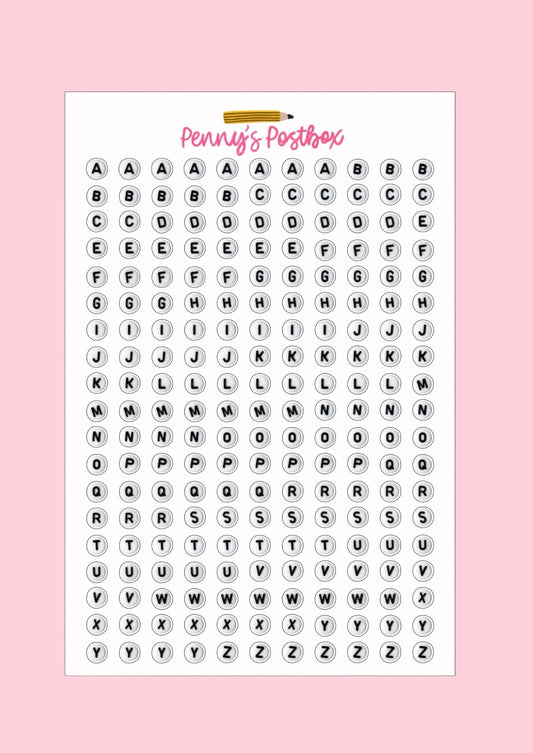 Letter Beads Sticker Sheet