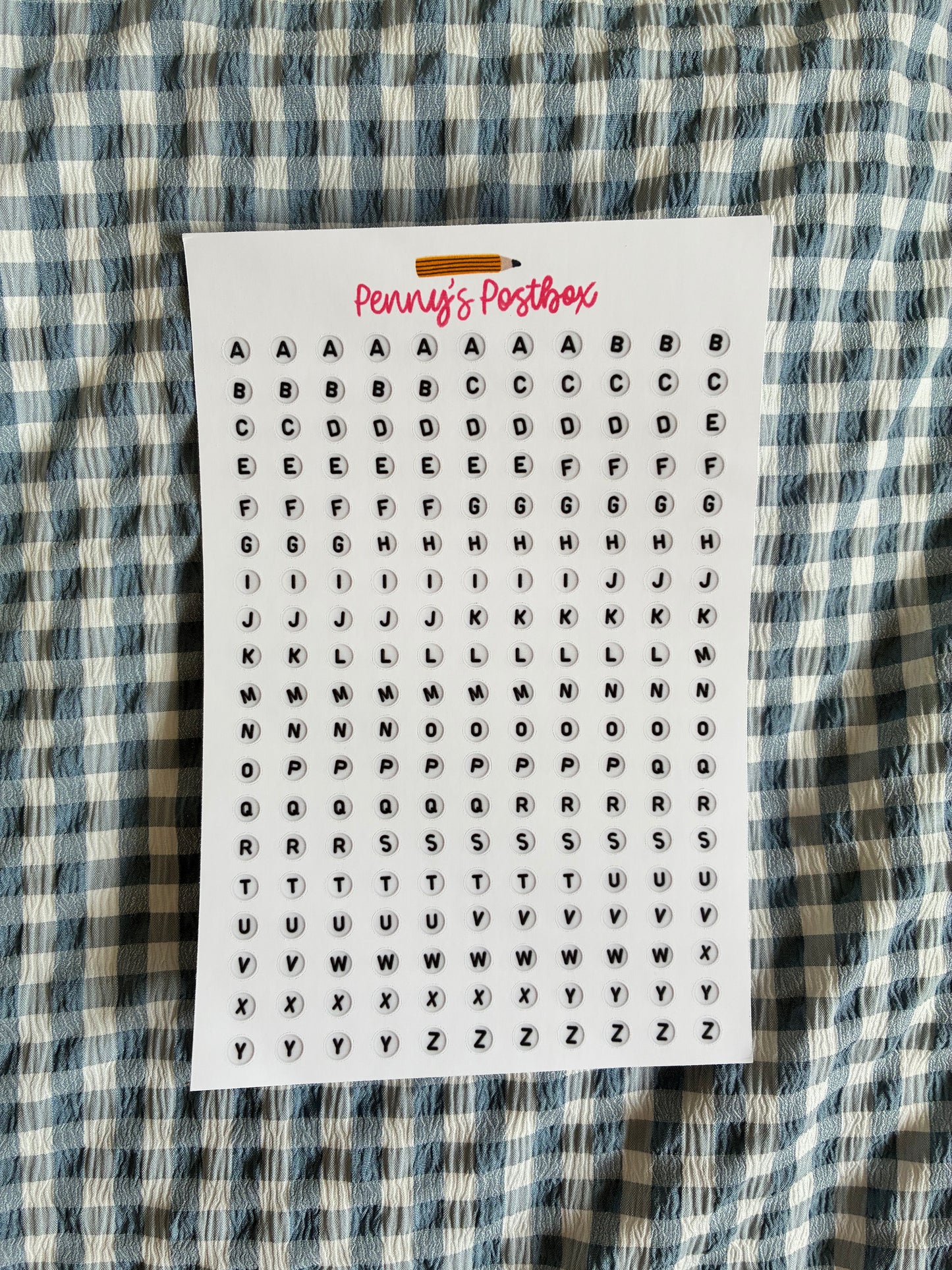 Letter Beads Sticker Sheet